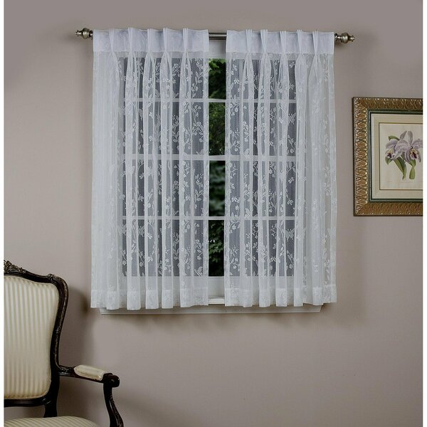 Ricardo Ricardo Isabella Lace Back Tab Pair Window Valance with Pleated Front 02780-80-245-01